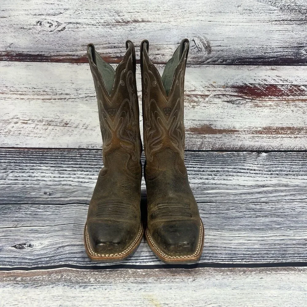 Ariat Legend Brown Leather Square Toe Cowboy Boots 10001046 Women’s Size 6